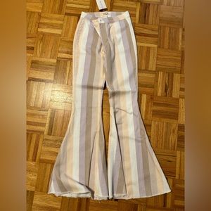 Boutique Size Medium Bell Bottom Striped Pants